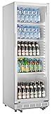 METRO Professional Getränkekühlschrank GSC2360 mit Glastür, 347 L, weiß, 180 W, 220-240 V, mit Led Beleuchtung und 4 verstellbaren Einlegeböden für Gastronomie, Bar, R