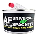 Alex Flittner Designs Universalspachtel & Härter 1 kg Spachtelmasse Füllspachtel Metall Holz Feinspachtel Alu Zink GF