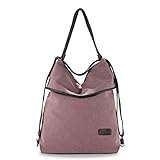 JOSEKO Canvas Tasche Segeltuch Vintage Rucksäcke Damen Schultertasche Handtasche Multifunktionsbeutel für Reise Outdoor Schule Einkauf Alltag Büro (Kaffee)