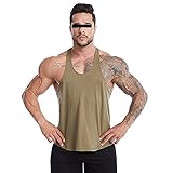 Pajiay Achselshirt Herren Sommer Lose Einfarbig Tops Herren Lauf Bodybuilding Workout Fitness Sportshirt Rundhals Ärmellos Muskelshirt Herren Leicht Schnelltrocknend Trägershirts H