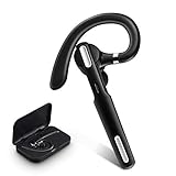 Bluetooth-Headset, kabelloser Bluetooth-Ohrhörer IPX7 V5.0 8-10 Stunden Sprechzeit Stereo-Mikrofon mit Geräuschunterdrückung, kompatibel für iPhone Android-Handys Fahren/Geschäft/Büro (Schwarz)