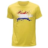 Stuff4 Herren/Klein (S)/Gelb/Rundhals T-Shirt/Niederlande Flagge Sp