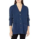 Herbst Und Winter Damen Casual Fashion V-Ausschnitt Einfarbig Tasche Strickjacke Pullover Einreihige Knopfleiste Lose Langarmjacke D