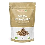Maca Pulver Bio 1kg. Natürlich und Rein, hergestellt in Peru aus Bio Maca Wurzel - Gelatiniert - NaturaleB