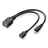 adaptare 40228 USB-OTG Adapter-Kabel Micro-USB 2.0-Stecker USB-Buchse Typ A + Strom-Anschluss für Externe Festplatte und andere G
