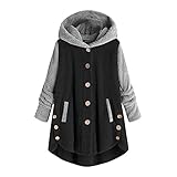 Copelsie Fleecejacke Damen Blau, Teddy Jacke Damen Teddyfleece Teddybär Groß Mantel Plüschjacke Plüsch Oberbekleidung Kunstpelzjacke Wintermantel Zip Hoodie Jacke Full Zip Winterjack Fleecejack