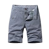 S-UN Herren Mode Shorts Einfarbig Stretch Stoffhose Baumwolle Caprihose Kurze Leichte Outdoor Activewear Lounge-Shorts Sommer Radhose mit T