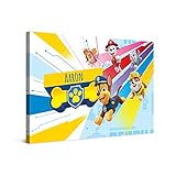 PICANOVA – PAW Patrol Team Leinwandbilder – 60x40cm – Leinwand Premium – Personalisierte Wandbilder – Kinder-Geschenk Leinwanddruck – PAW Patrol Kollek