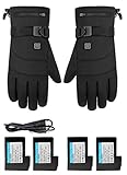 wasserdichte Motorradhandschuhe Heizung USB Handwärmer Elektrische Thermo Beheizte Handschuhe Batteriebetriebene Handschuhe A1With4pcsBattery