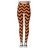 Briskorry Halloween Kürbis Druck Jogginghose Damen Lang Sporthosen Loose Fit Elastischer Bund Freizeithosen Patchwork Hohe Taile Traininghose Sweathose mit T