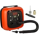 Black+Decker 11.0 Bar/12V-Kompressor/ Luftpumpe (160PSI, für Reifen, Bälle, Rollstühle, Etc., mit 2 Betriebsarten und Abpump-Modus, ASI400, 12 V)