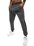 OZONEE Herren Jogginghose Hose Sport Trainingshose Sporthose Freizeithose Unifarbe Herrenhose Sweatpants Fitnesshose Sweathose Fußballhose Joggpants Jogpants JS/68K10215Z DUNKELGRAU XL