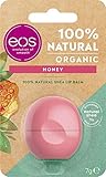 eos Organic Honey Lip Balm, feuchtigkeitsspendende Lippenpflege, mit mildem Honig, für weiche Lippen, mit natürlicher Sheabutter, 7 g