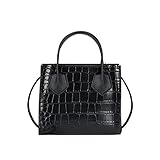 Damen-Mini-Umhängetasche, Schultertasche, mit Griff, PU-Leder, Handtaschen für Damen, Schwarz , O