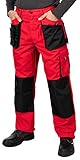 Mazalat Arbeitshosen männer mit Kniepolstertaschen, Größen S-XXXL, Arbeithose Herren, Rot Arbeitshose, Arbeits Hose, Cargo Hosen, Qualitat 52