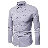 Herren Aushöhlen Design Lange Ärmel Freizeit und Mode Shirt(S,grau)