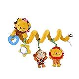 Singring Baby Pram Crib Cute Lion Design Activity Spiral Plush Toys Stroller and Travel Activity Toy by Singring