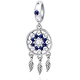 Silber Traumfänger Bead Charms mit Navy CZ Snowflake Leaf Anhänger Charm Pandora Charms Armbänder'MEHRWEG'