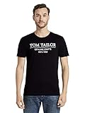 TOM TAILOR Herren Basic Logo-Print T-Shirt, 29999-Black, XL