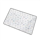 AoLismini Holländische Eingangsmatte mit Handelsqualität Traditionelle Holland-Kulturelemente mit Doodle-Clogs Fahrräder für Eingänge, Garagen, Terrassen, Orange, Marineblau und Weiß