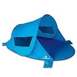 outdoorer Pop up Strandmuschel Zack Premium - Wurfmuschel mit UV 80 Sonnenschutz am Strand und Windschutz, großes S