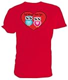 Owl Always Love You, Cartoon Eule T Shirt, rot - Größe: M