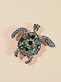 BAODI Brosche Pins für Frauen- Strass Turtle Design Brosche -Wischgeburtstags-Weihnachtsbrosche (Color : Multicolor, Size : OneSize)