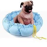 Nyescasa Hundebett Prinzessin für Katzen und Hunde, Blau Rund Kürbis Katzenbett Ø 55cm, Kuschelig Weiches Plüsch Hundematte, Doppelzweck Haustierbett für Winter Warm, Hundekissen Waschb