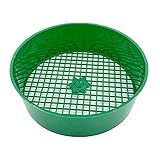 Frotox Rundes Gartensieb Grüner Kunststoff Rätselstein Sand Sämling Sieb Mesh Gartengeräte für Kompostboden Steinmaschen Gartenrätsel Bodensieb