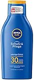 NIVEA SUN Schutz & Pflege Sonnenmilch im 1er Pack (1 x 100ml Reisegröße), feuchtigkeitsspendende Sonnenmilch mit LSF 30, wasserfeste S