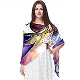 WJJSXKA Schals für Damen Leichte Modeschals Print Blumenmuster Schal Schal Wraps, violett Aubergine Gemü