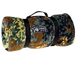 AB US Army Style Fleecedecke für Camping oder Picknick (200 x 140 cm/Flecktarn)