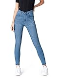 Amazon-Marke: find. Damen Skinny Jeans mit hohem Bund, Blau (Light Wash), Large (32W / 32L)