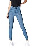 Amazon-Marke: find. Damen Skinny Jeans mit hohem Bund, Blau (Light Wash), Large (32W / 32L)