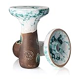 ORACLE HOOKAH® Premium Shisha Phunnel Kopf - Glasur Phunnel Rainbow Tonkopf - Shisha Kopf für HMD & Smokebox (Weiss-Grün-Marmor)