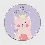 YYRAIN Moderner, Modischer, Runder Teppich Mit Niedlichem Katzendruck, Bequeme, rutschfeste Bodenmatte Für Wohnzimmer, Schlafzimmer, Fußmatte Für Hängende Balkonkörbe 160 D