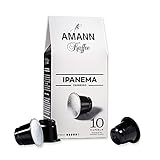 AMANN Kaffee Ipanema Espresso Kapseln l Nespresso®* kompatibel | Kaffeekapseln aus Hochland-Arabica Bohnen I nussiges Aroma, voller Körper mit einem Hauch von Schokolade I Stärke 5 (10 Kapseln)