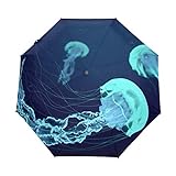 Regenschirm Qualle 3-fach faltbar, automatisches Öffnen und Schließen, Anti-UV, winddicht,