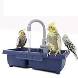 YUNDING Papagei Vogelbadewanne mit Wasserhahn Geruchlos Automatische Badebox Vogeldusche Bad Feeder Dickes Material Vogelbedarf, für Verschiedene kleine und mittlere Vög