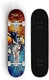 Ahorn Skateboard für Naruto 31-Zoll-komplettes Skateboard Uzumaki Naruto Anime Double Tilt Skateboard Uchiha Sasuke Skateboard im Freien Anfänger / professionell Vier R