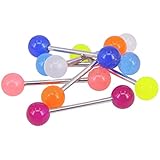 Holibanna 10 Stück Langhantel Ringe Ohrstecker Nabel Ohrringe Bauch Piercing Ringe Leuchtendes Acryl für Frauen Mädchen (Gemischte Farbe)