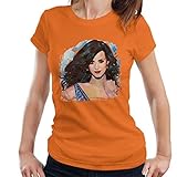 VINTRO Damen T-Shirt Katy Perry Long Hair Original Portrait by Sidney Maurer professionell bedruckt Gr. Medium, Orang