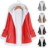 Bluelucon Damen Winterjacke Windjacke MäNtel Womens Warm Leichte Casual Outwear Frauen Innenfutter Casual Kapuzenjacken Dicke Leichte Einfarbige ReißVerschluss C