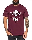 Yoda - Herren T-Shirt DJ YODA Jedi Ritter The Empire Turntables Music Rave House Trance Techno Geek, S, W