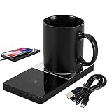 SCOBUTY Kaffeewärmer, Tassenwärmer, Kaffeetassenwärmer, Konstante Temperatur 131 ℉ / 55 ℃, 2 IN 1 Heizbecherwärmer Set für Männer Frauen Lehrer Geburtstag Weihnachten Valentinstag