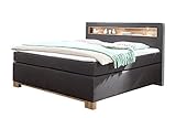 Wimex Boxspringbett Nevada, mit 7-Zonen-Taschenfederkernmatratze Liegefläche 180x200 cm, Anthrazit/ S