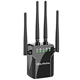 Prideal Wireless WiFi Range Repeater WLAN Verstärker Hause mit 1200Mbit/s 5GHz & 2.4GHz Dual WLANHochgeschwindigkeits-WiFi-Signalverstärker mit AP/Repeater/Router-Modus für das Home O