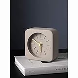 WYZQ Schreibtischuhr 3,9 Zoll Zement Kreative Schreibtischuhr Home Wohnzimmer Schlafzimmer Stille Uhr Desktop-Schreibtischuhr Geometrische Uhr Schreibtischuhr (B), W