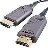 KabelDirekt – 15 m – 8K HDMI 2.1, optisches Ultra High Speed HDMI Kabel, Zertifiziert (48G, 8K@60 Hz, offiziell lizenziert, Flexibler Lichtwellenleiter für verlustfreie Übertragung, grau/schwarz)