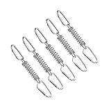 HUAHUA JUSU Store 5/10 stücke Stahlzelt Seil Spanner Spanner mit Karabiner Kraft Wind Seil Schnalle Haken Clip Camping Zelt Zubehör (Color : 5Pcs Silver)
